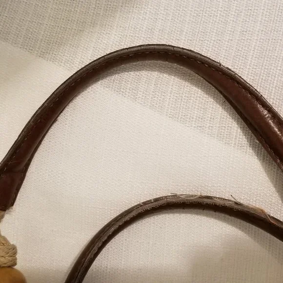 Cream Knit Canvas Floral Pattern Satchel Bag - Picture 6 of 12